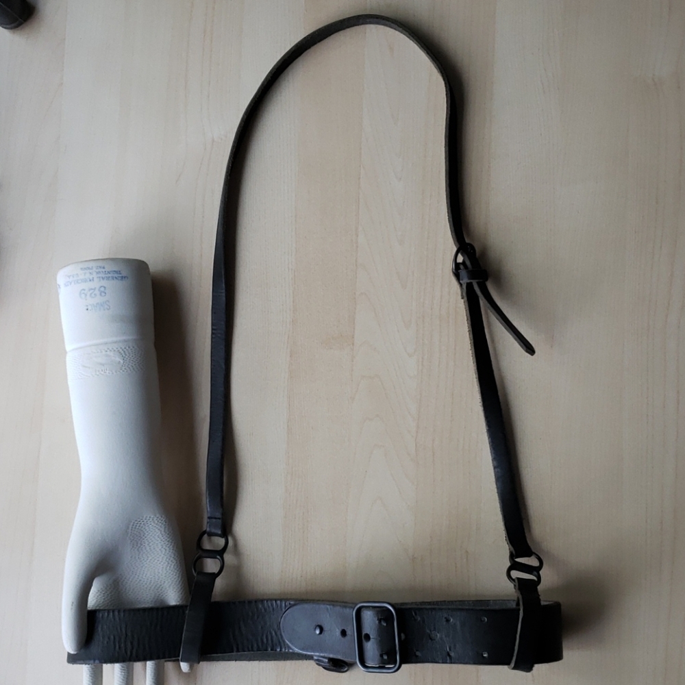 RARE All Saints Black Leather Harness Belt Medium